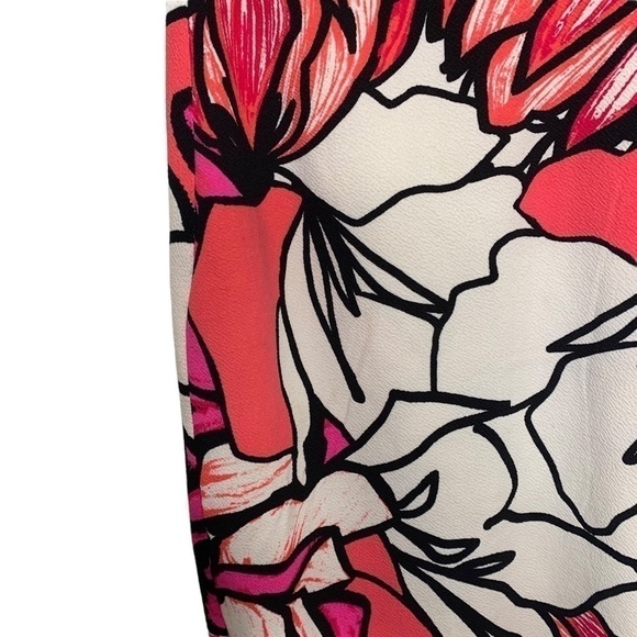 BISOU Bisou Short Sleeve Floral Cutout Midi Dress Size 8 - Picture 12 of 14